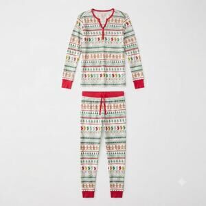 Little Sleepies M/S Christmas Pajamas Soft Lounge Holiday Stripe Gingerbread